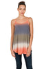 Zenana Womens Ombre Tie-Dye Printed Reversible Spaghetti Cami Tank Top