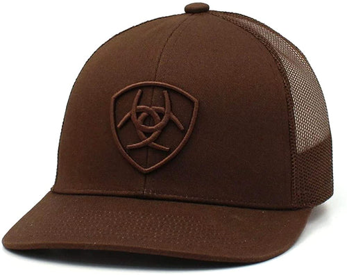 Ariat Mens Adjustable Snapback Mesh Back Cap Hat (Brown)