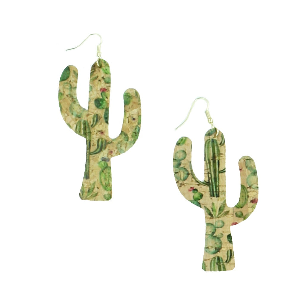 Vogue21 Cork Leather Novelty Pierced Earrings