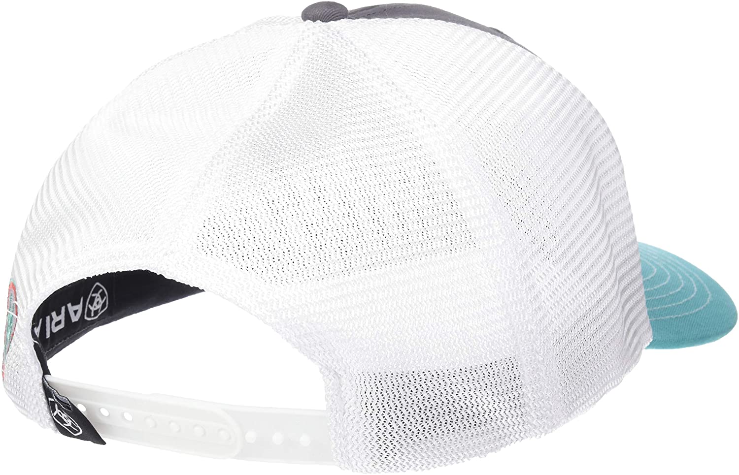 Ariat Womens Aztec Logo Snapback Cap Hat (Grey/Turquoise/Coral)