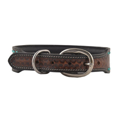 Myra Bag Scenic Hand Tooled Floral Leather Dog Collar