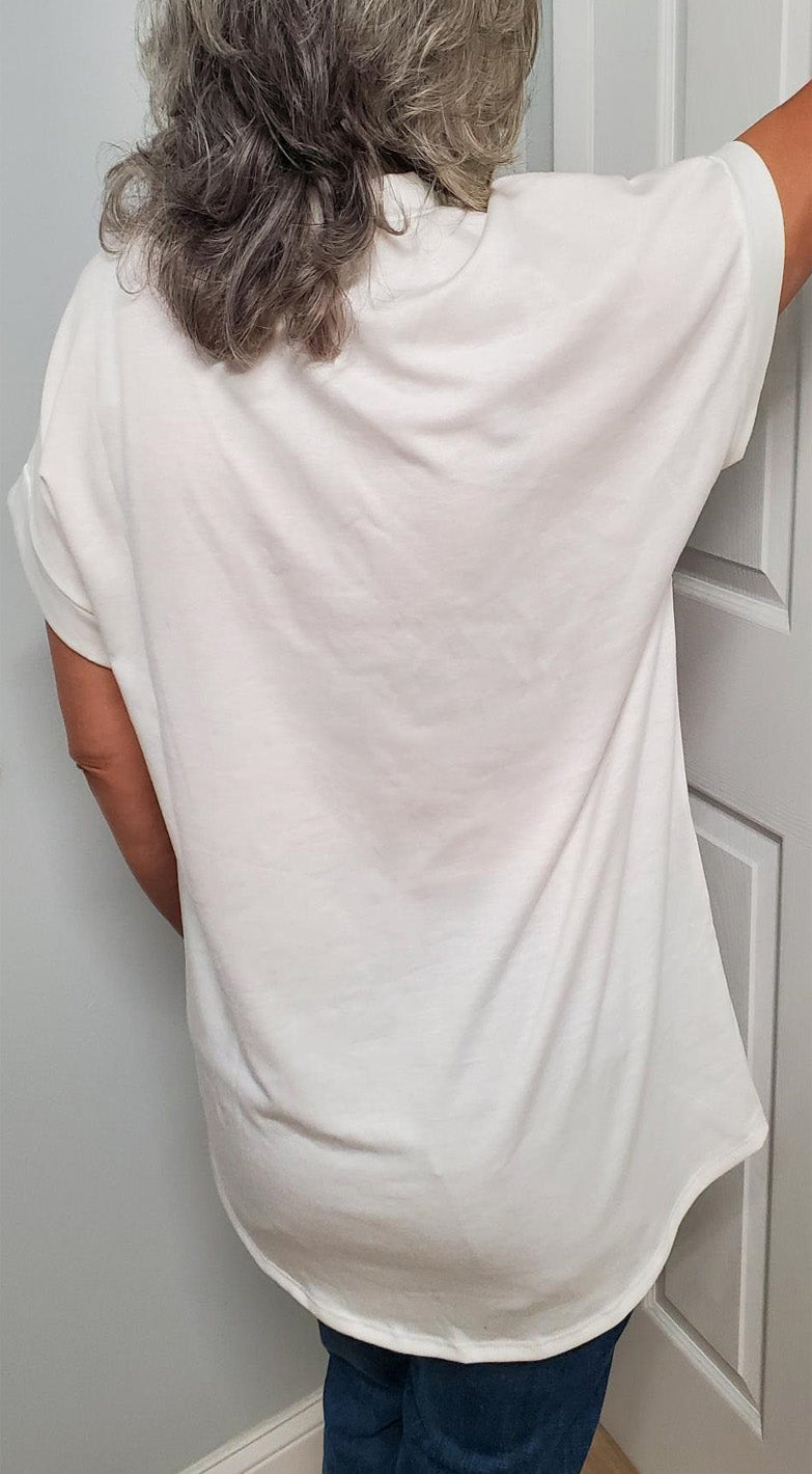 White Birch Womens Color Block Short Sleeve Knit Top