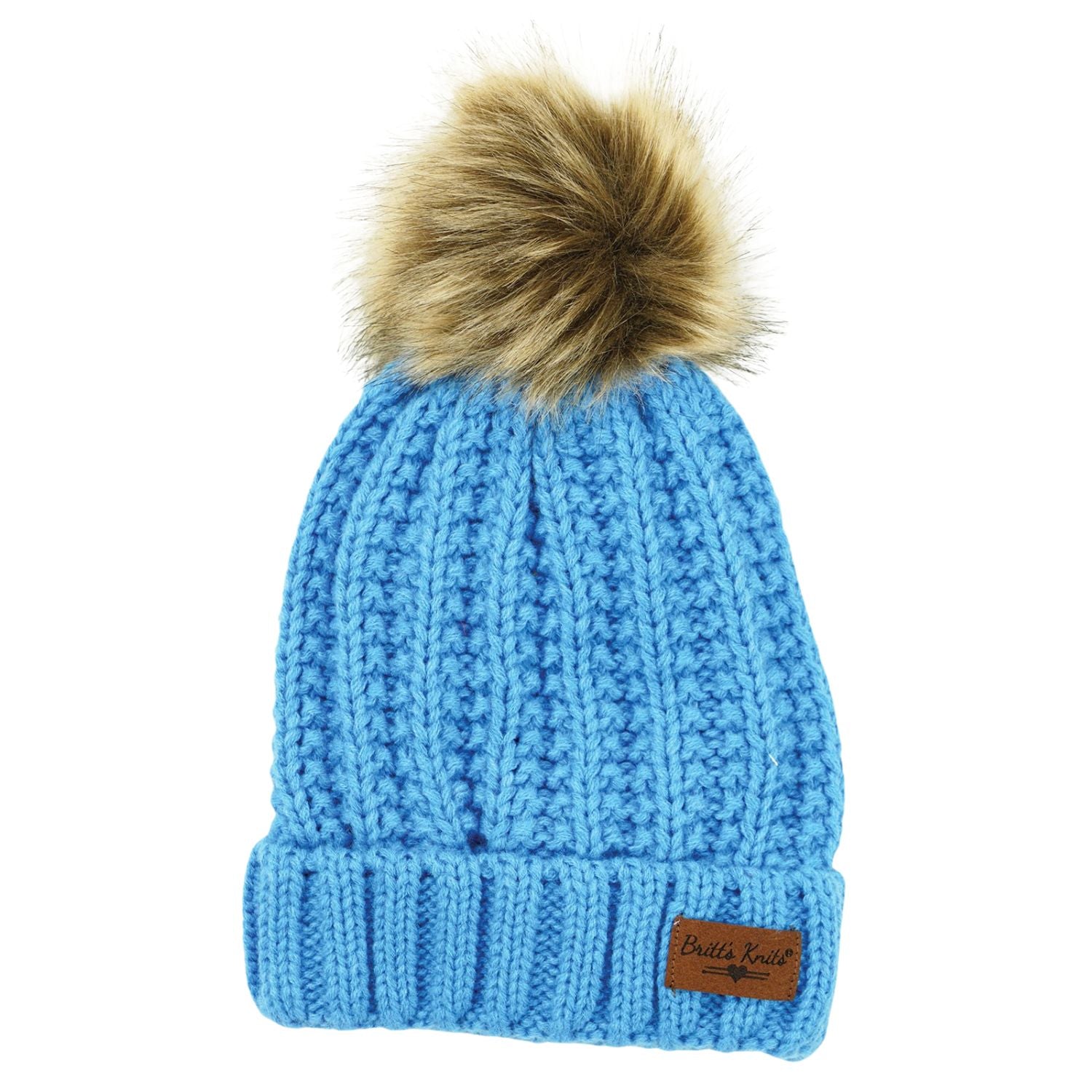 Britt's Knits Kids Bitties Plush Lined Knit Pom Hat