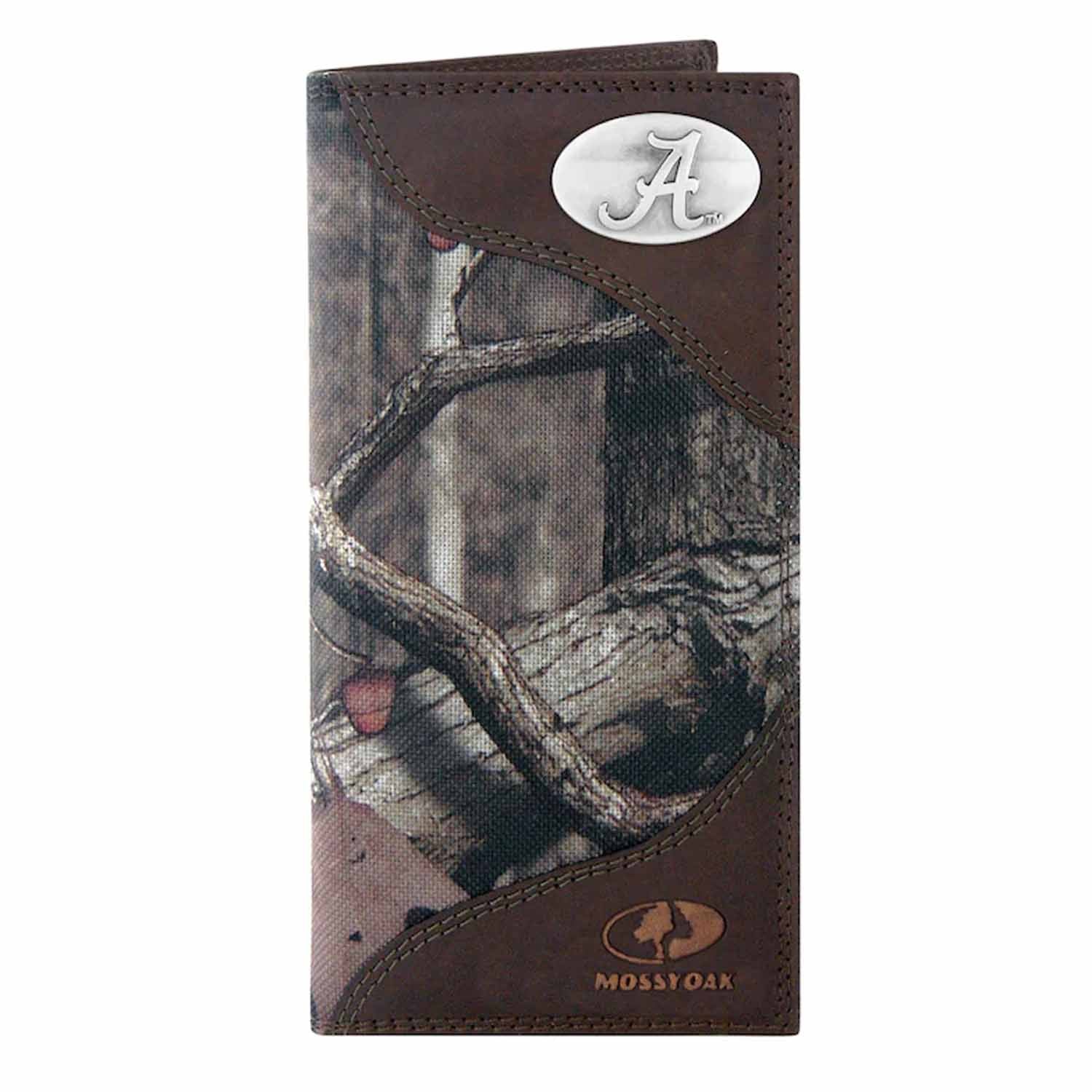 ZEP-PRO Mens Collegiate Mossy Oak Nylon/Leather Concho Wallet