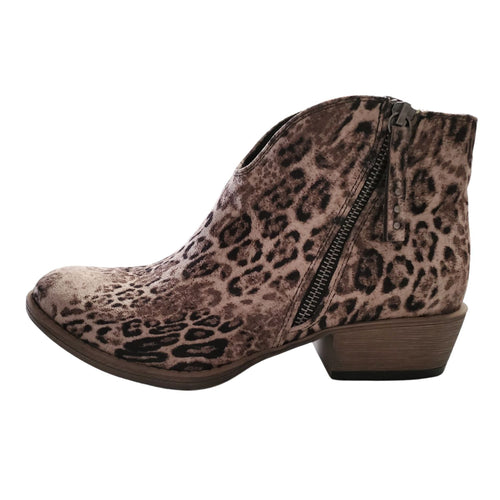 Gypsy Jazz Womens Divine Animal Print Ankle Booties