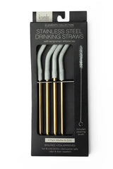 Krumbs Kitchen Essentials Stainless Steel Drinking Straws, 4 Pack, Assorted