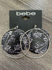 Bebe Snakeskin Round Earrings