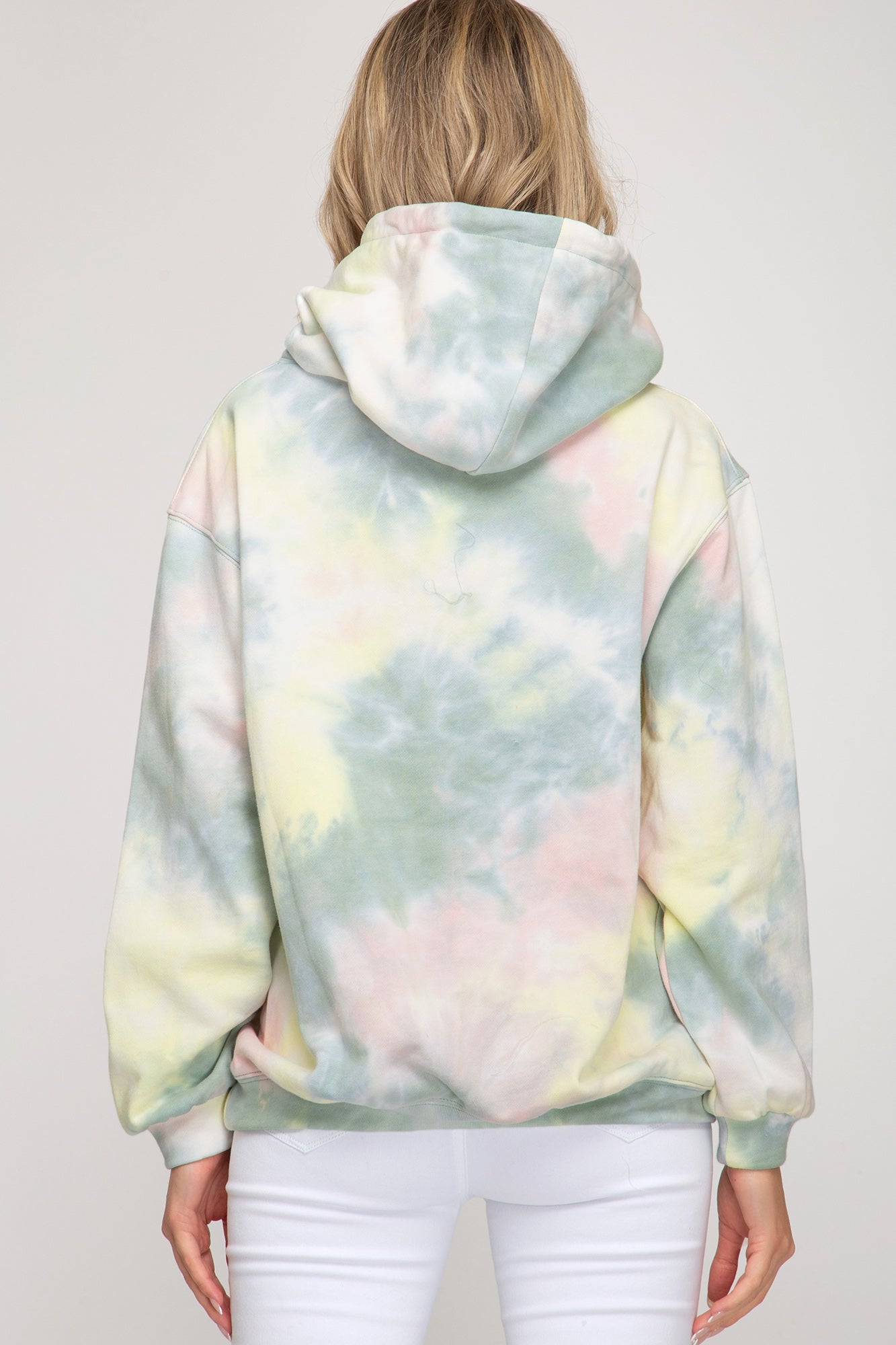 She + Sky Womens Long Sleeve Tie Dye Sweatshirt Hoodie