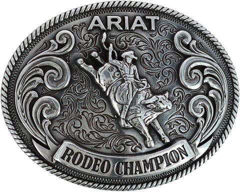 3D Belt Company Silver Strike Bull Rider Kids Belt Buckle, Silver / Gold