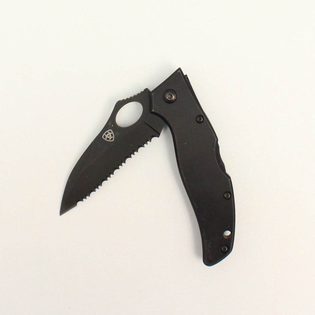 Ariat 3" Serrated Black Folding Knife