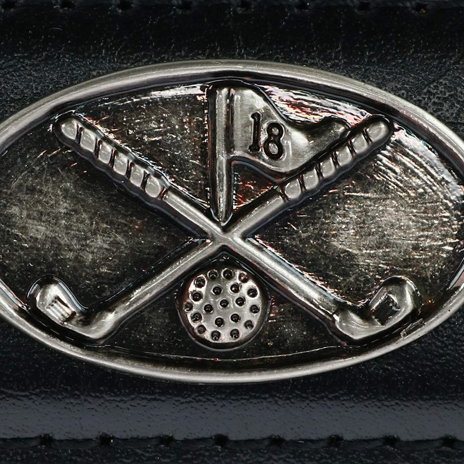 Danbury Golf Collection Mens Golf Club Conchos Top Grain Leather Belt