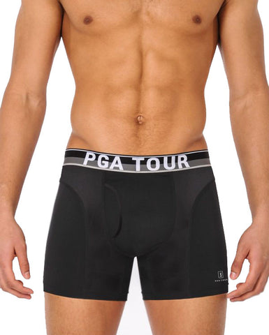 PGA Tour Men’s Ultra Comfort Underwear 2 Pack Nylon Boxer Brief With Mesh