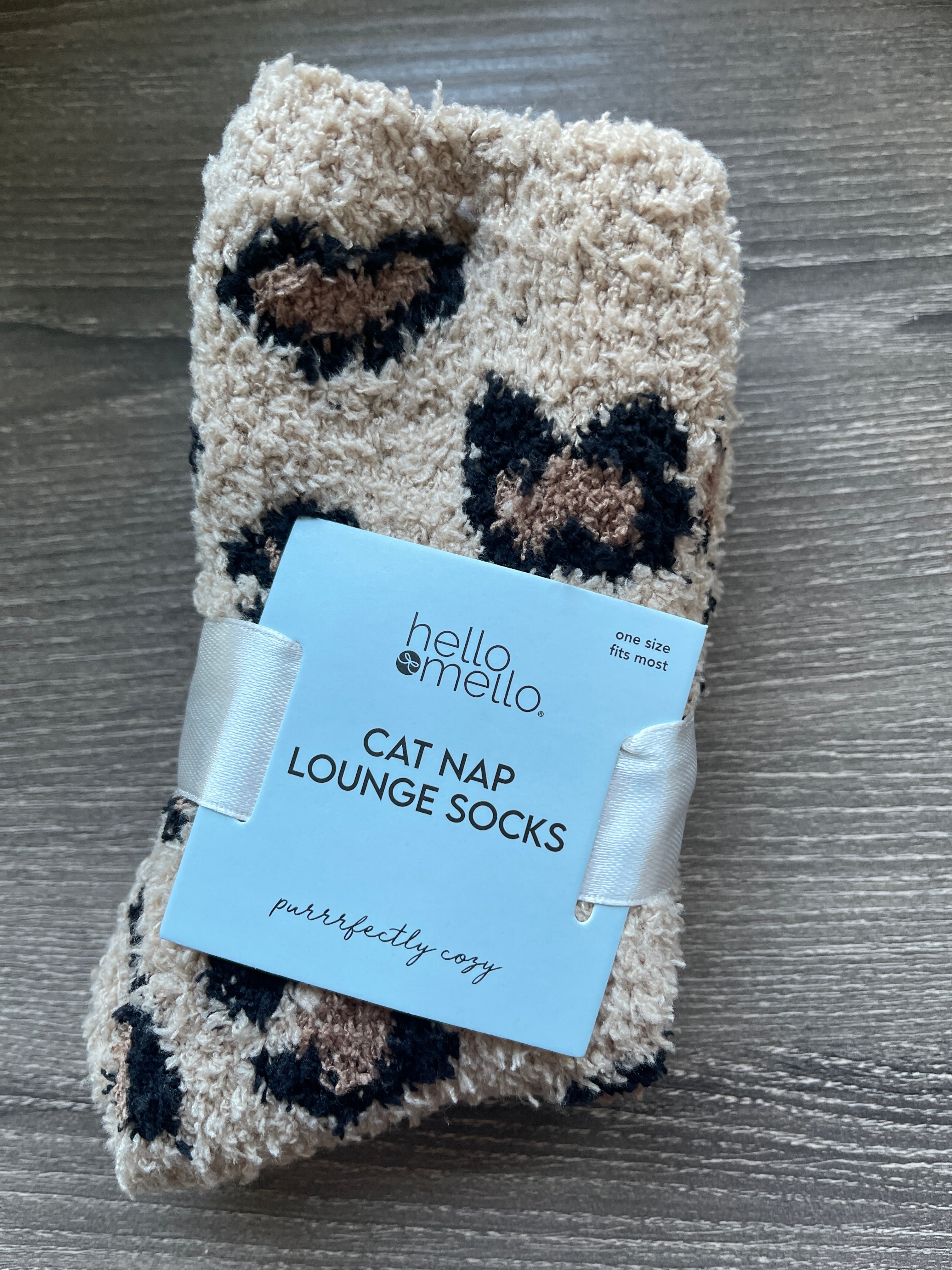 Hello Mello Cat Nap Lounge Socks, Purrrfectly Cozy