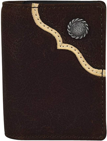 Justin Mens Front Pocket Russet Bifold Wallet