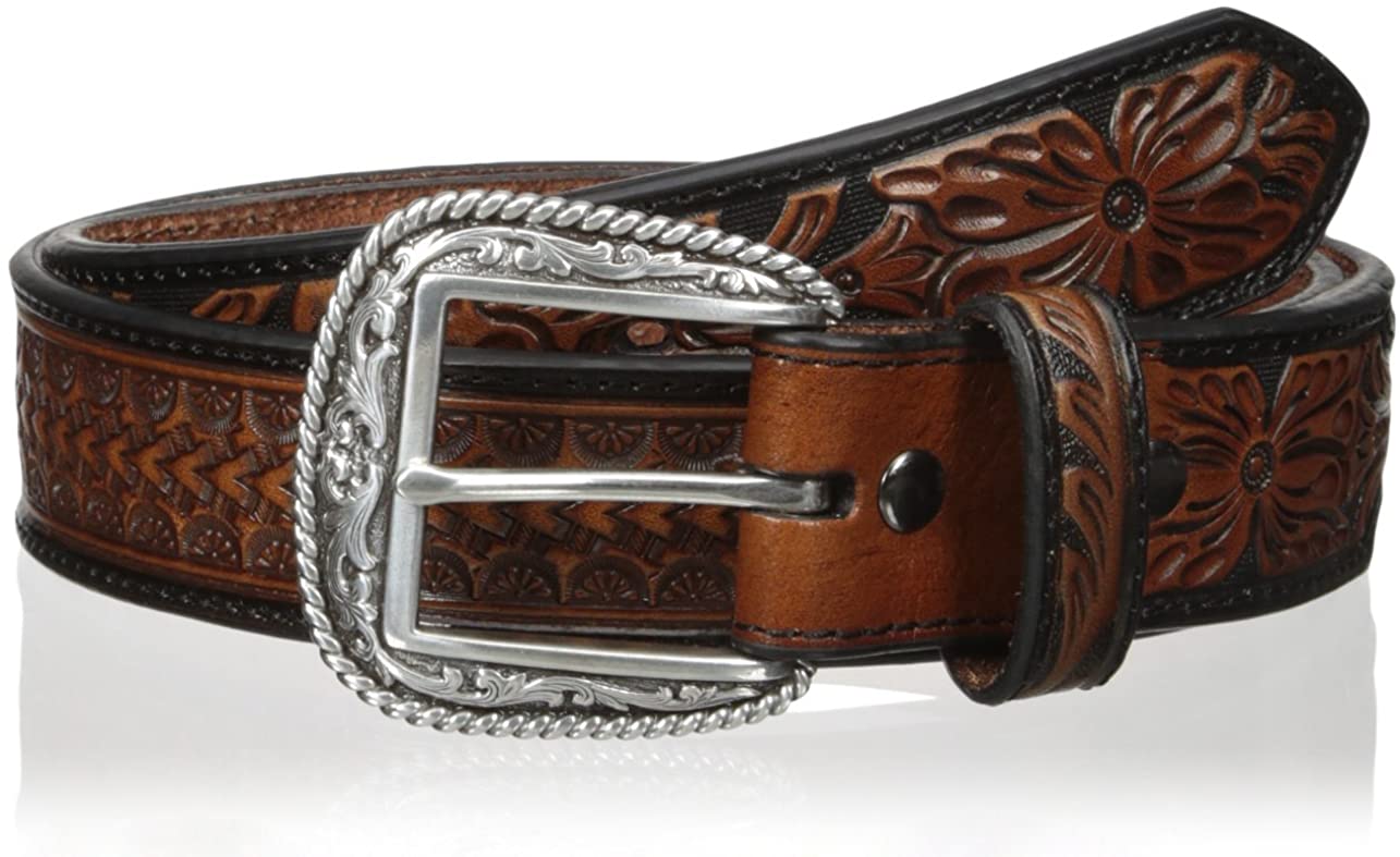 Ariat Mens Arrowhead Basketweave Floral Billit Leather Belt