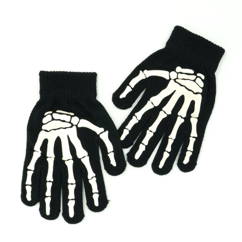 Funny Bones Unisex Glow In The Dark Ghoulish Gloves