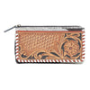 Myra Bag Womens Floral Tooled Leather Hair On Felicitation Wallet Clutch