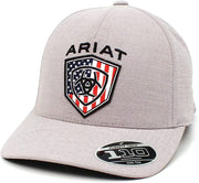 Ariat Men's Flexfit USA Flag Patch Adjustable Snapback Cap Hat (Grey)