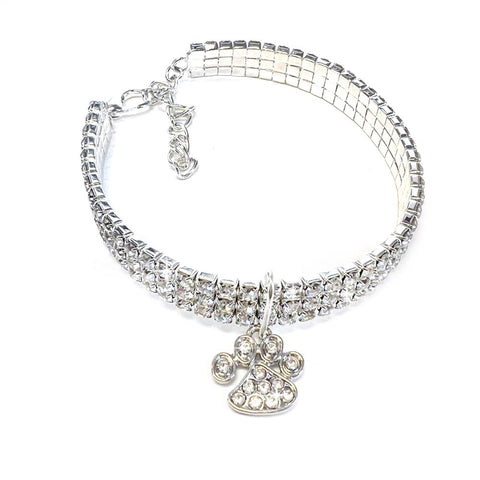 Jacqueline Kent Diamonds in the Ruff Dog Necklace, Silver Paw