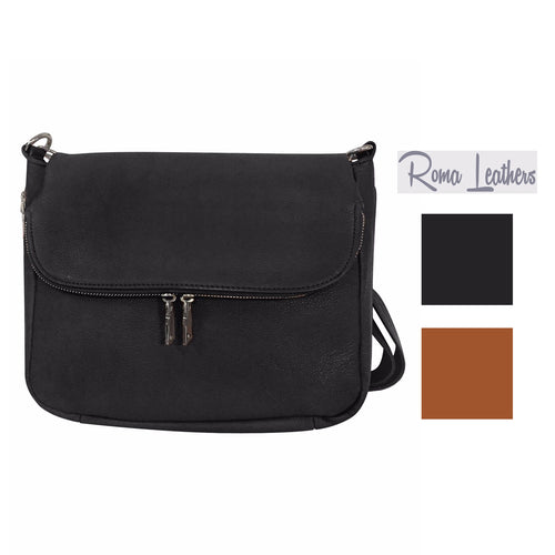 Roma Leathers Womes Cowhide Leather Concealed Carry Crossbody Purse