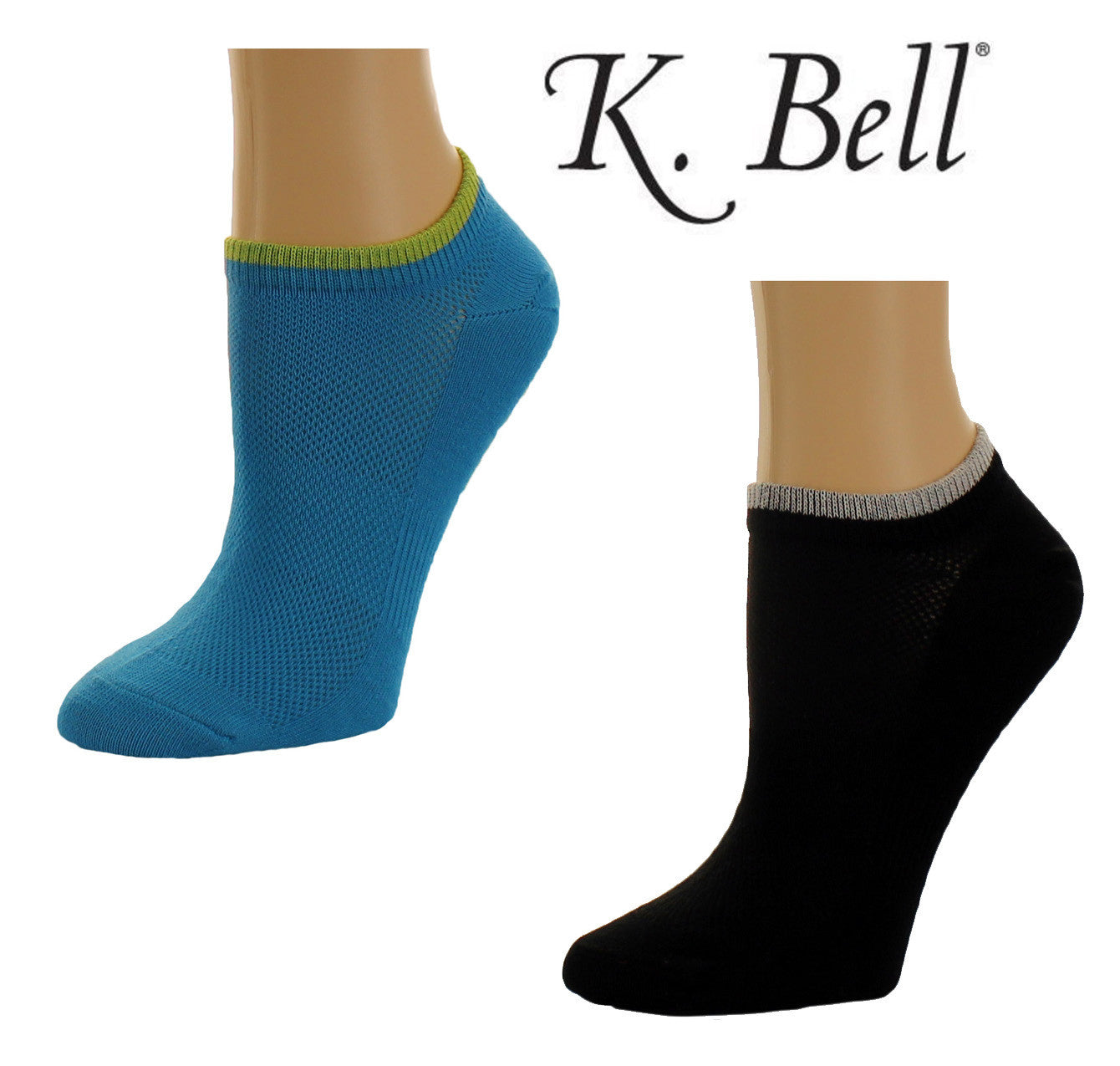 K. Bell Womens Sport Quality Golf and Tennis Comfort Crew Cut Fashion Socks