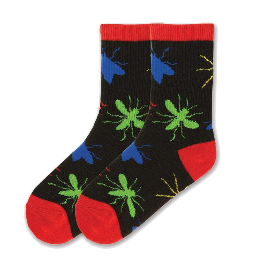 K. Bell Kids 1 Pack Fun Novelty Cool Printed Design Crew Socks (Sock Size 6-8.5)