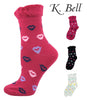 K. Bell Collection Womens Cute and Fun Kisses Pattern Ruffle Top Anklet Sock