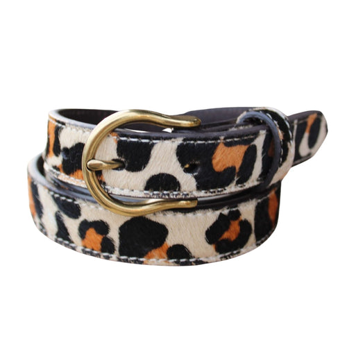 Ariat Women's Leopard Print Calf Hair Leather Belt