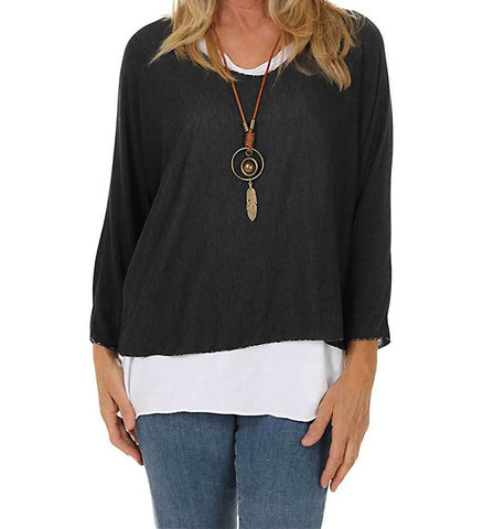 Catherine Lillywhite Womens Half Sleeve Tunic With Necklace