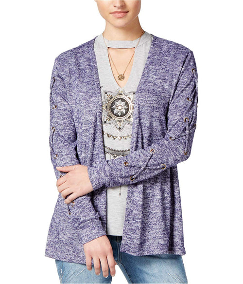 Self E Womens 3-Piece Lace-Up Cardigan Sweater Set (Martime, Small)