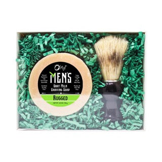OMy! Men's Goat Milk Shaving Soap and Brush Gift Set