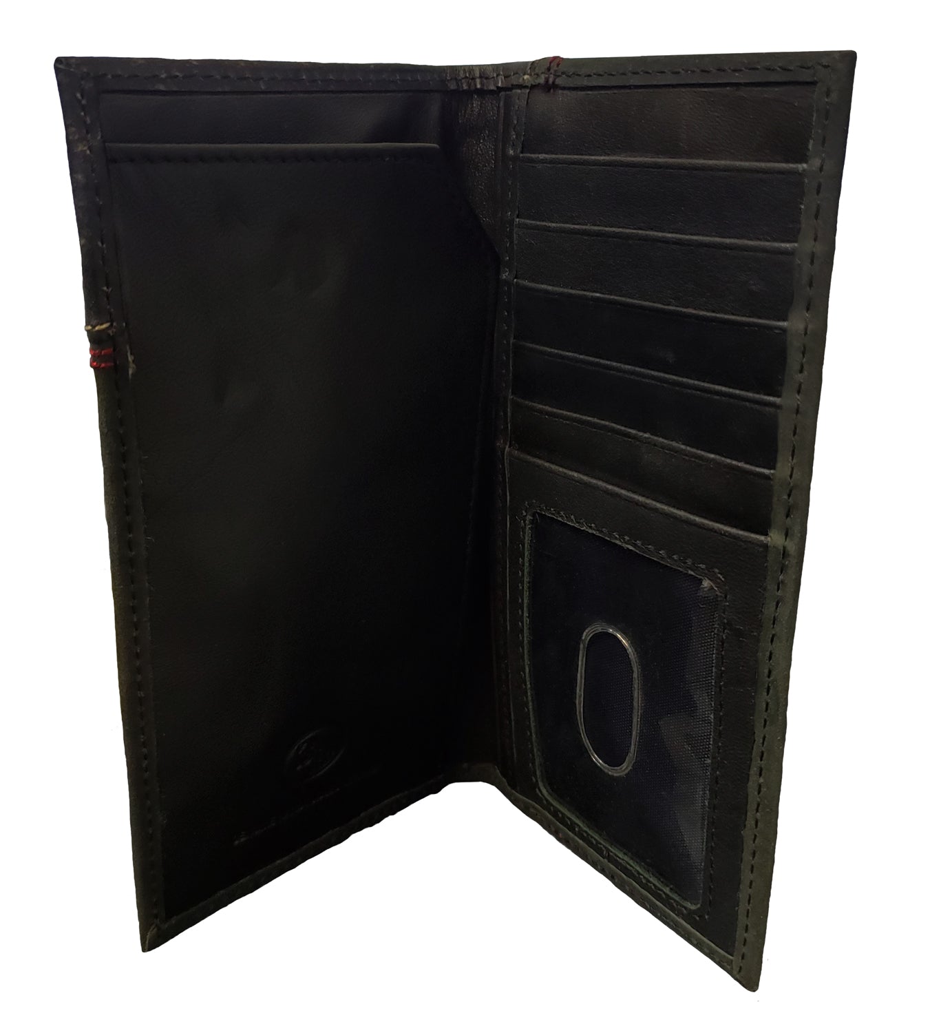 3D Belt Co. Mens Basket Weave Overlay Leather Rodeo Wallet (Black)