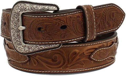 Ariat Mens Arrowhead Basketweave Floral Billit Leather Belt