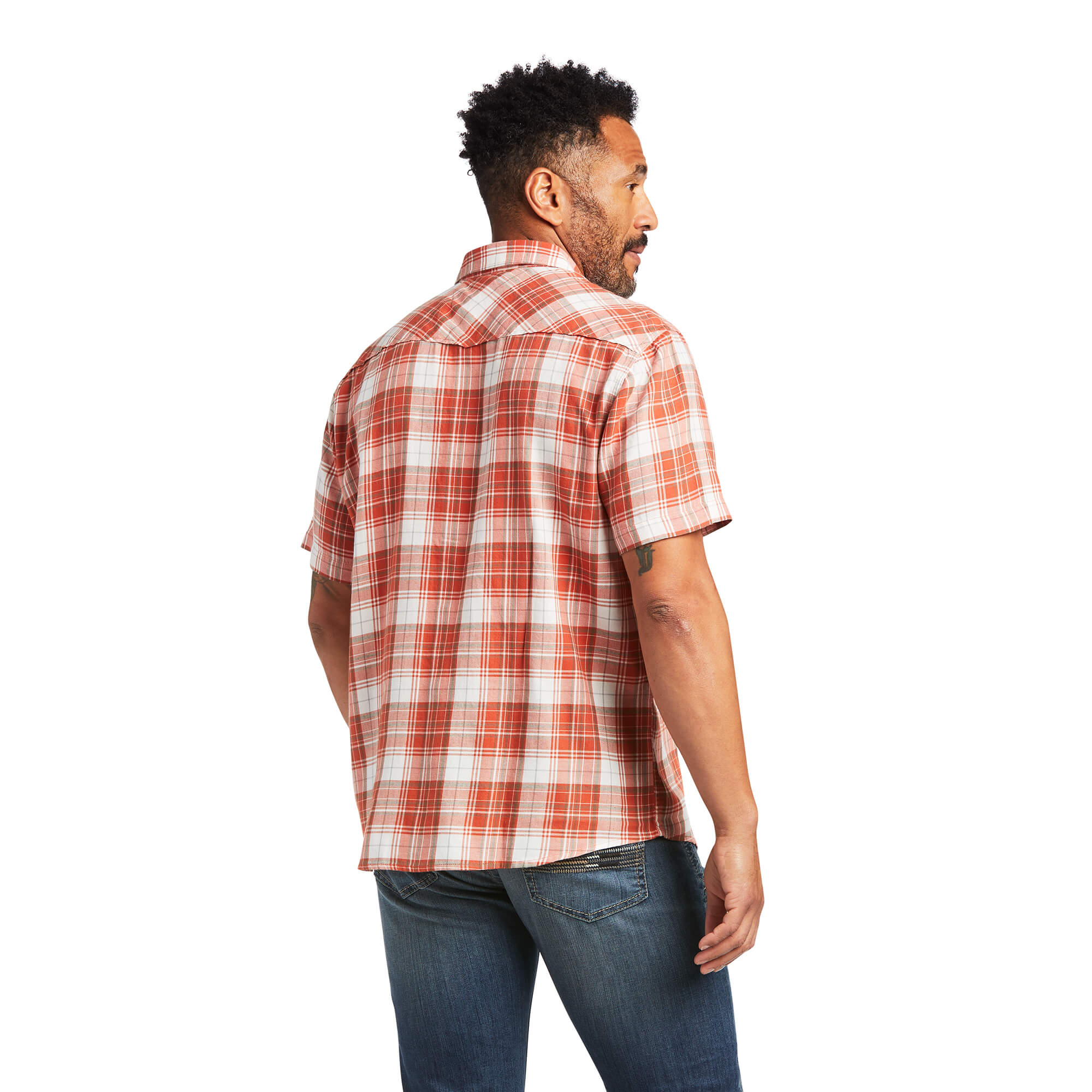 Ariat Mens Harley Retro Snap Short Sleeve Plaid Shirt