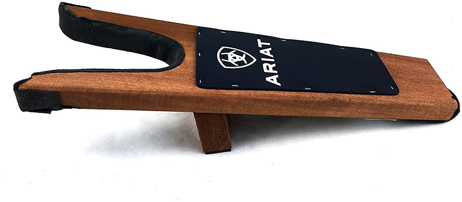 Ariat Stained Wood and Leather Boot Jack (Brown / Black, Small)