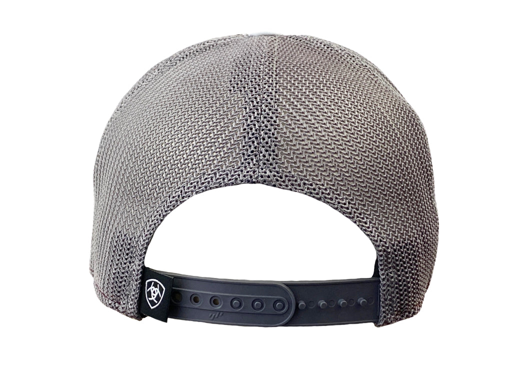 Ariat Mens Flexfit 110 Adjustable Snapback Cap Hat (Burgundy/Grey)