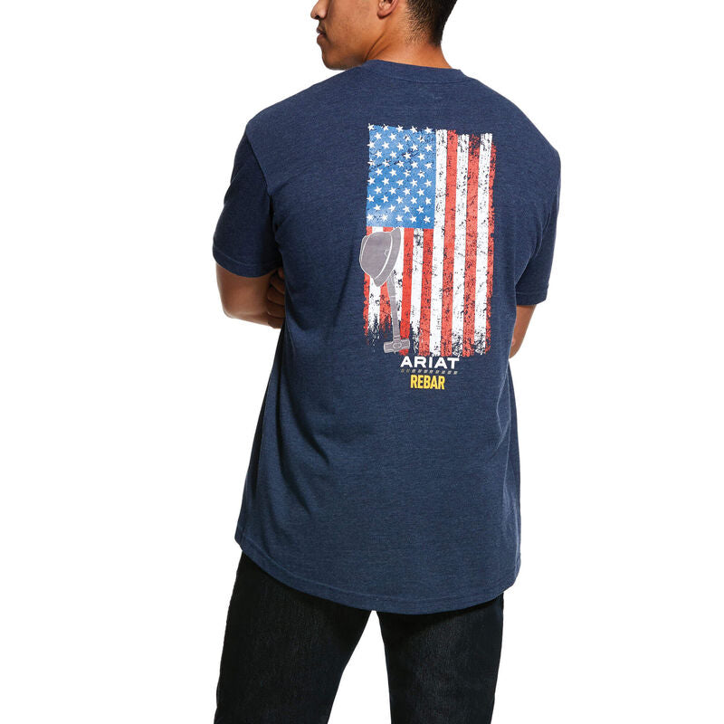 Ariat Mens Rebar Cotton Strong American Grit Graphic T-Shirt