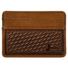 Justin Mens Basketweave Leather Card Wallet & Key Fob