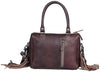 Myra Bag Womens Brown Freckles Upcycled Leather Hairon Concealed Carry Bag