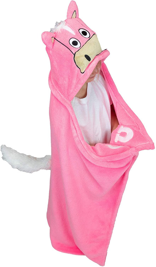 Lazy One Kid's Horse Hooded Critter Blanket, Pink