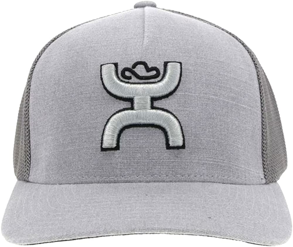 Hooey Mens Coach Flex Fit Mesh Back Baseball Cap Hat, Grey