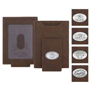 ZEP-PRO Mens Collegiate Crazy Horse Leather Front Pocket Wallet