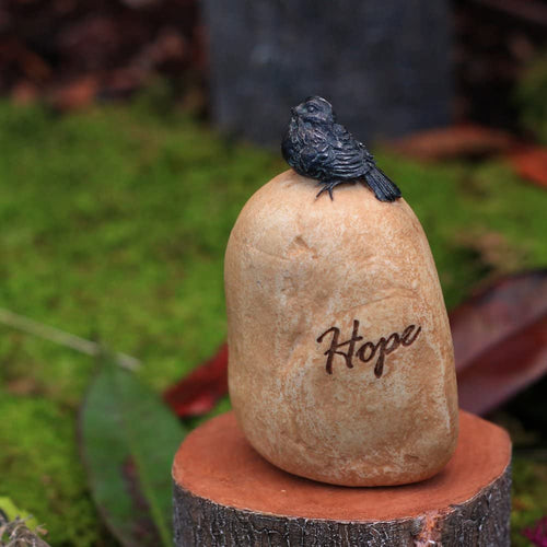 Top Collection Miniature Garden Bird Stone "Hope" Statue
