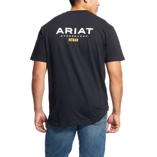Ariat Mens Rebar Cotton Strong Logo Short Sleeve T-Shirt, Black