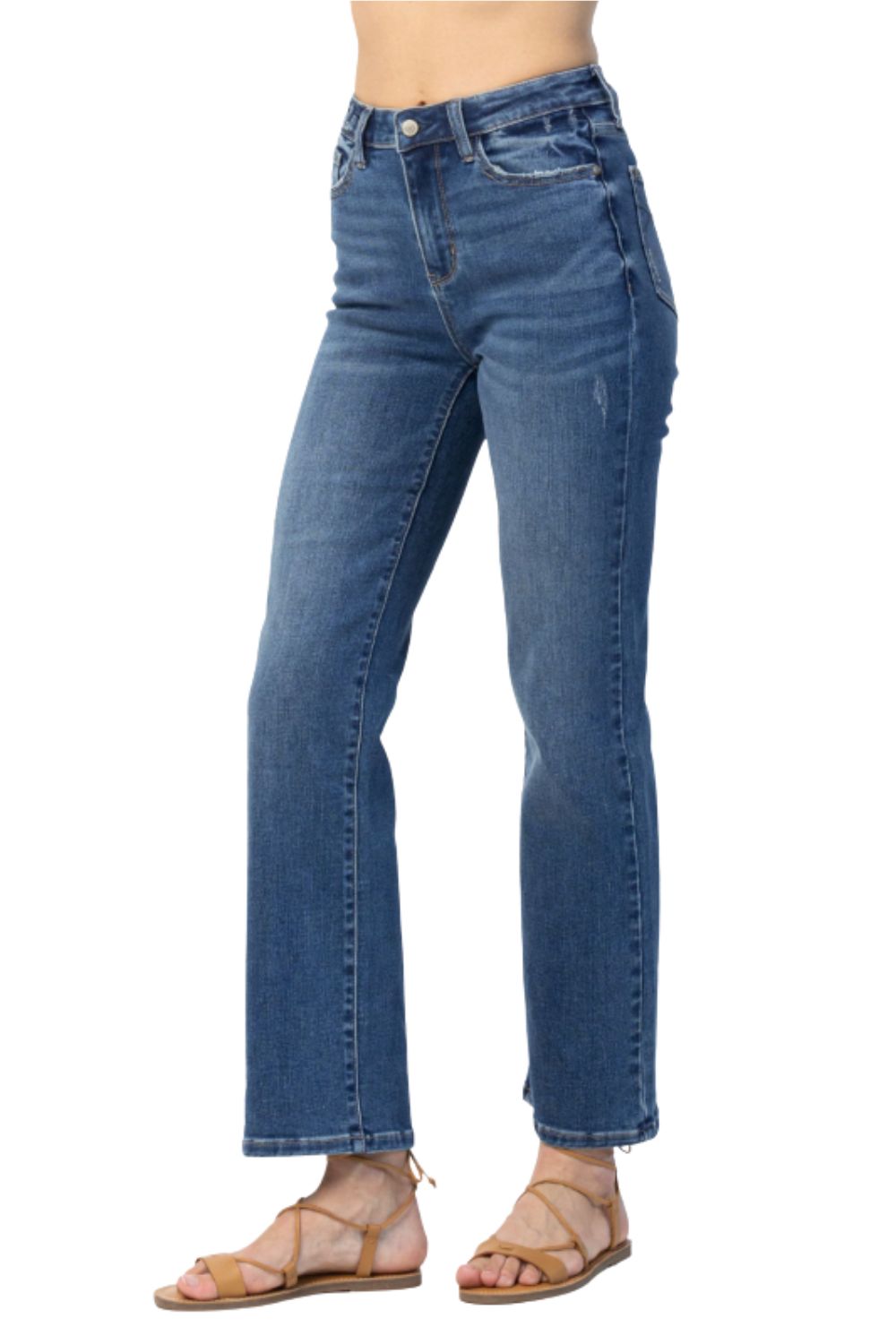 Judy Blue Womens High Waist Straight Dad Fit Denim Jeans