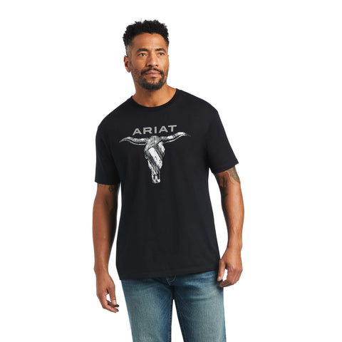 Ariat Mens Monument Sunset Screen Print Tee Shirt, Khaki