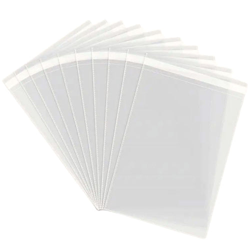 Cello Adhesive Self Sealing OPP Plastic Clear Poly Bags, 10" x 13" (100Pk)