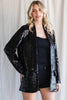 Veveret Paint The Town Womens Sequin Shawl Lapel Blazer