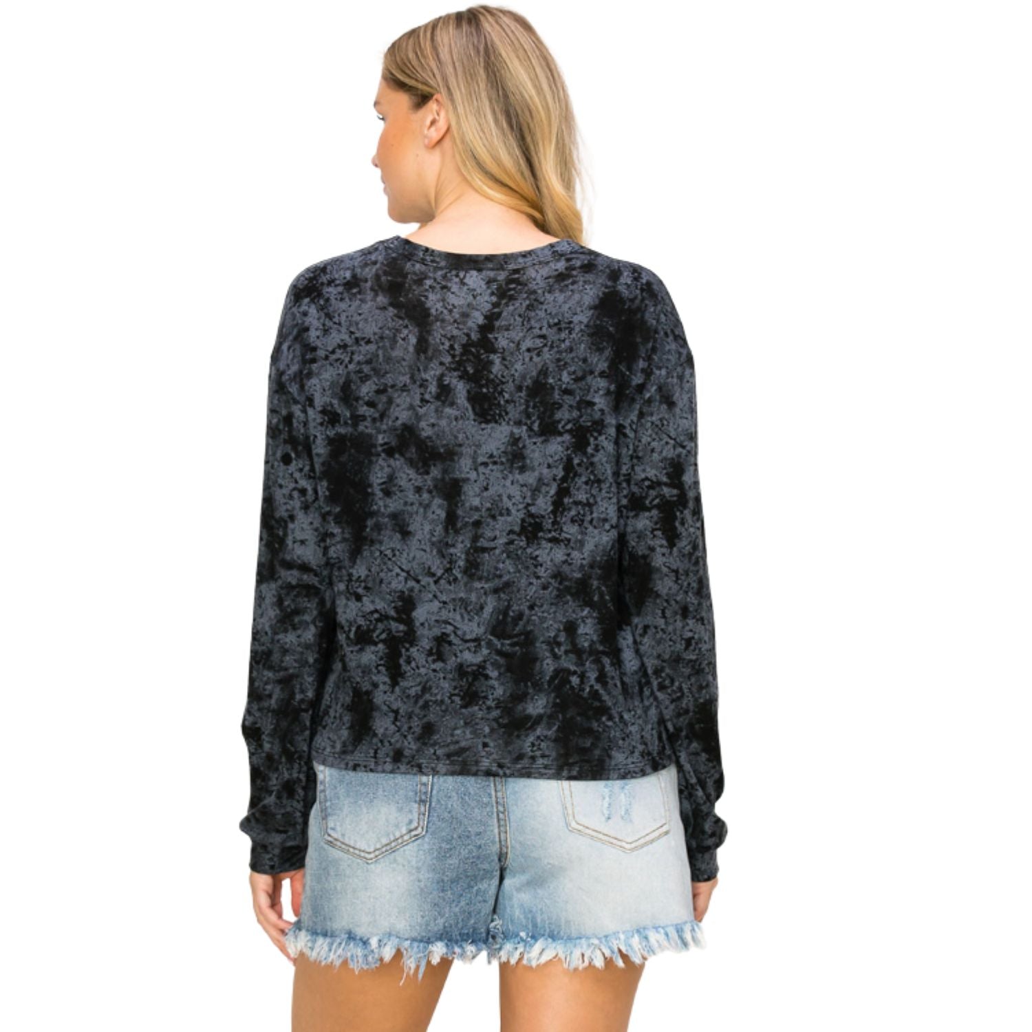 Vocal Womens Freedom Motorcycle Rhinestone Long Sleeve Top