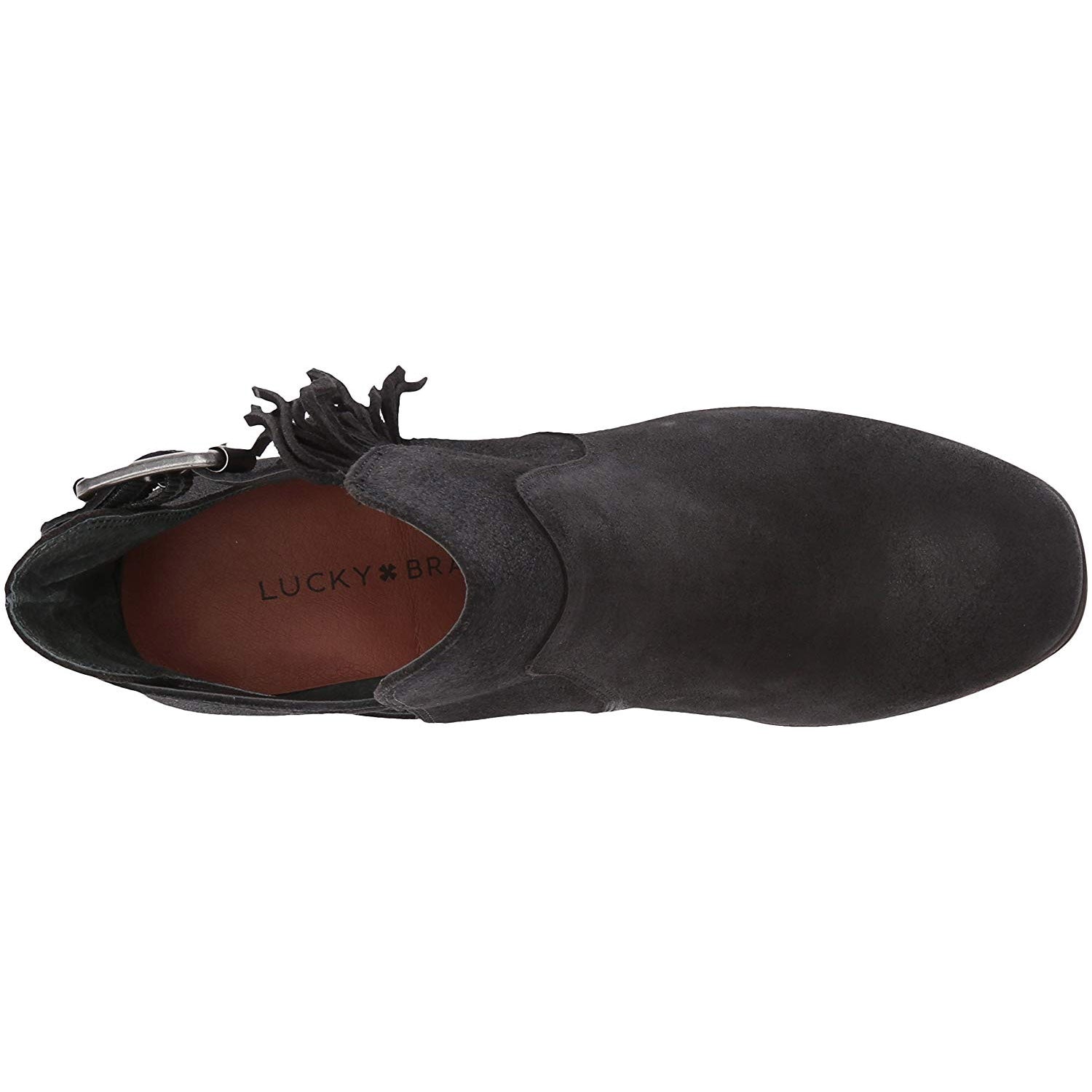 Lucky Brand Women's Makenna Fringe Booties (Black, 6M)